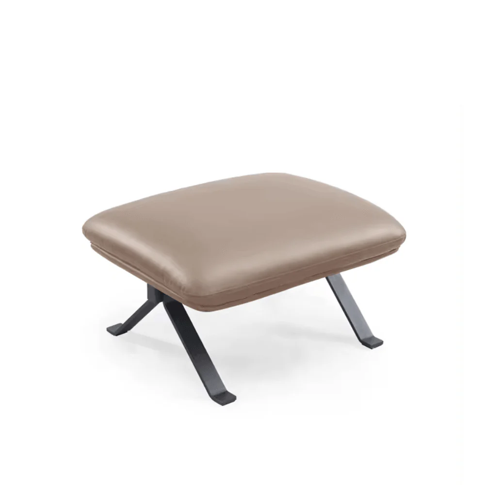 KST066 Club Genuine Leather Office Casual Single Sofa with Footrest