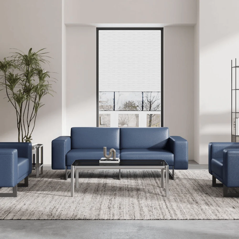 ST090 Napoli three-seater leather office modular sofa