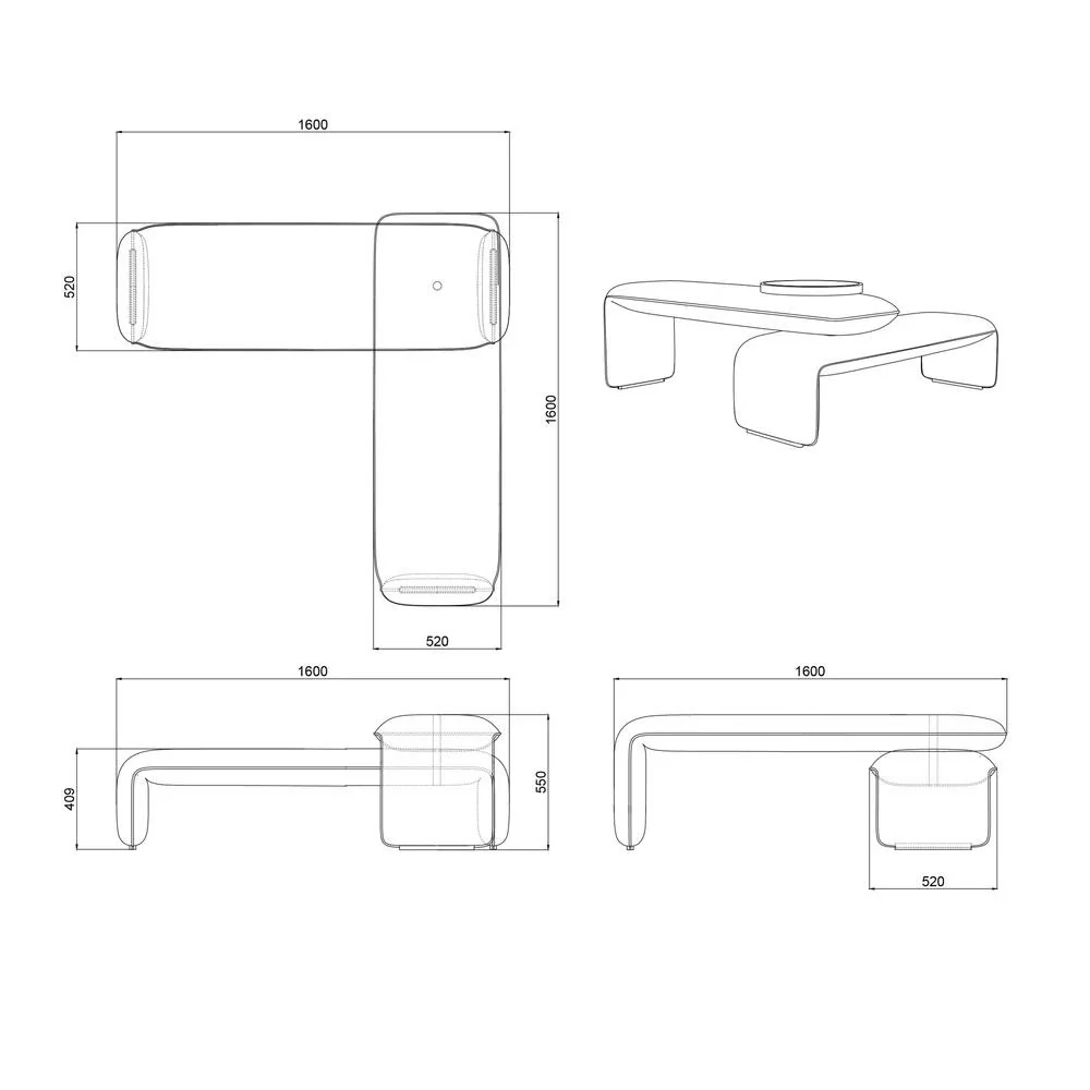 ST103 Sectional 布藝休閒長凳排椅組合