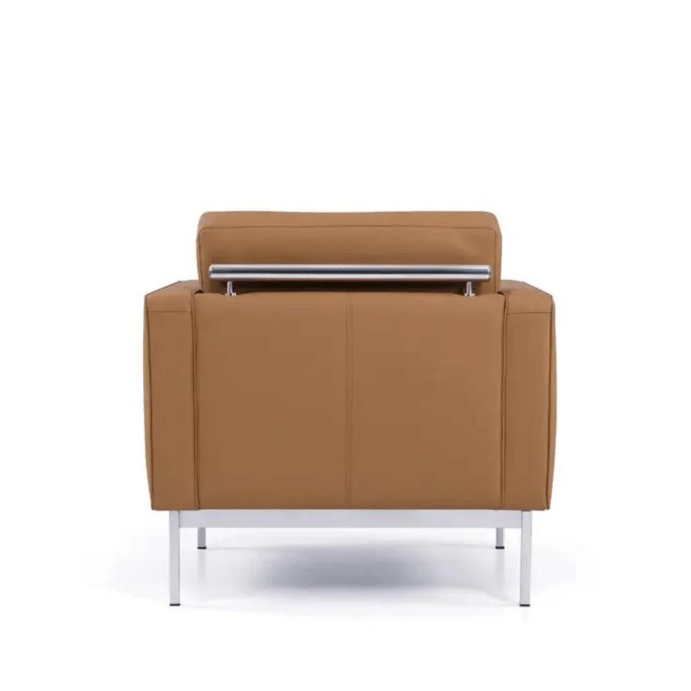 KST072 Cabriole Leather Office Single Sofa