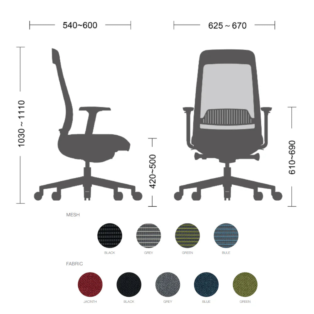 GT005B-L FILO Midback Mesh Clothing Office Chair Computer Chair