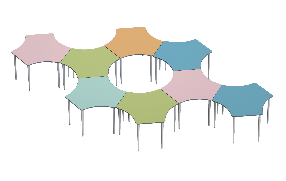 KST065 Creat Curved Hexagonal Double-Layer Combination Table