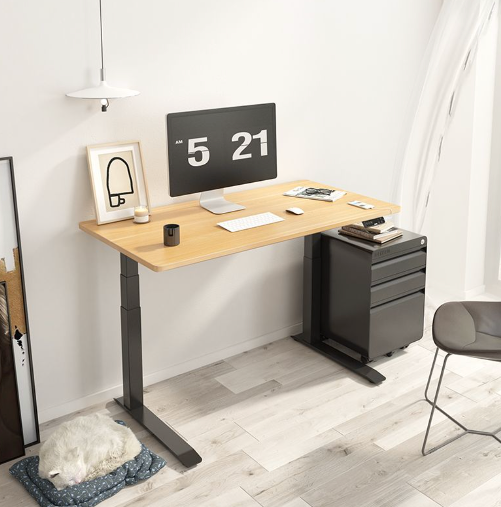 PROM STANDING DESK-Oak_White (E7-01W)