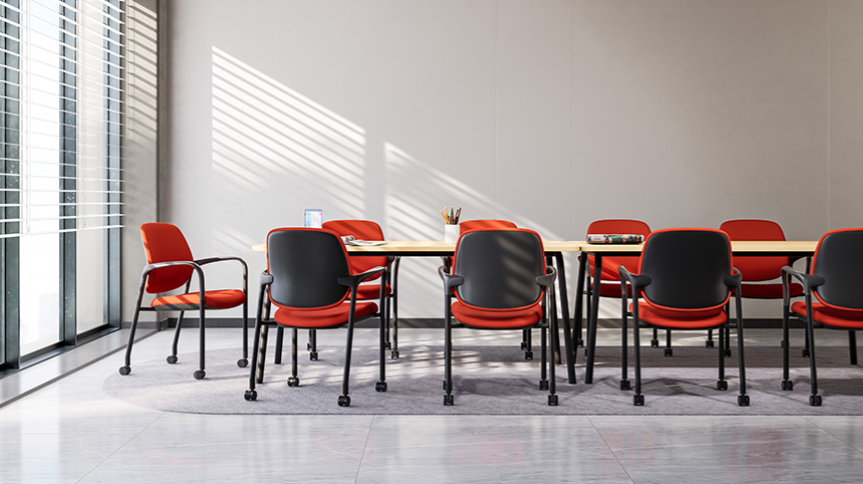 KEM050 Panel 可疊放帶滑輪會議椅