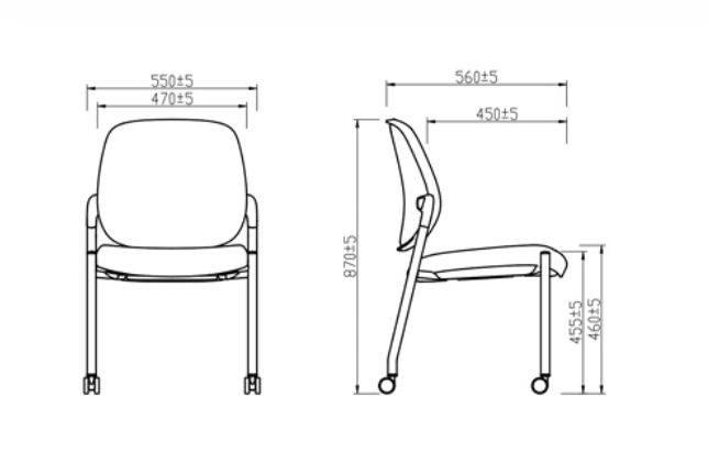 KEM050 Panel 可疊放帶滑輪會議椅
