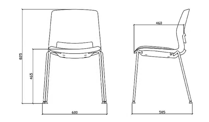 KEM015B KSNS Sturdy Steel Leg Plastic Chair