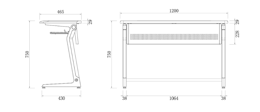 KAD027 Dotto New Style Double Student Desk and Chair