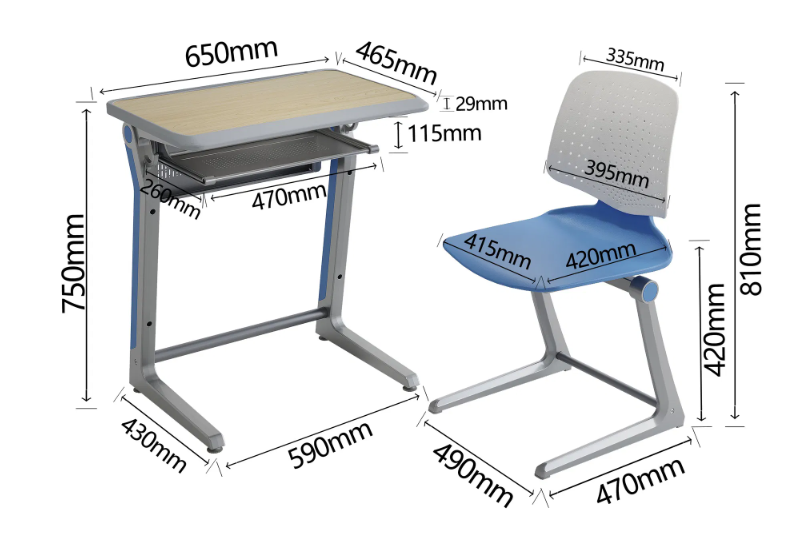 KAD028 Penna New Single Student Desk and Chair