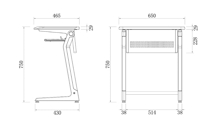 KAD028 Penna New Single Student Desk and Chair