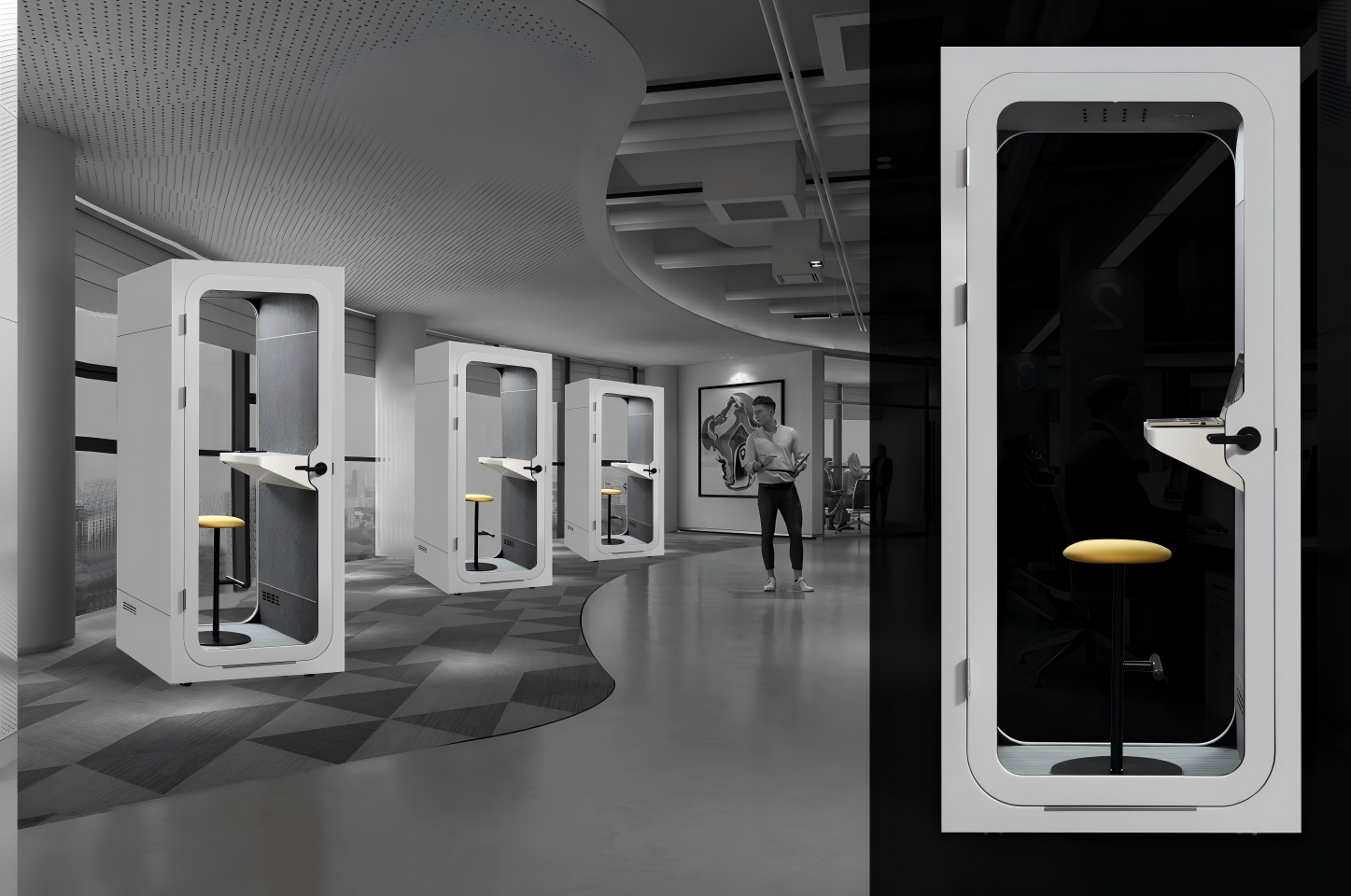 KK-J04-A ⼤直⻆顶靜音艙