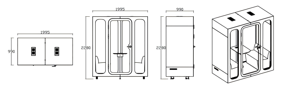 KK-J01-B 圓角頂雙人靜音艙