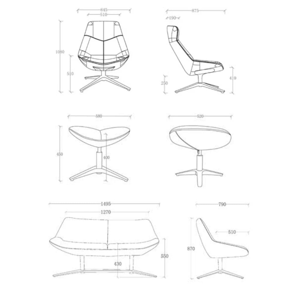 ST069-3 Giovanni 單人辦布藝梳化扶手椅