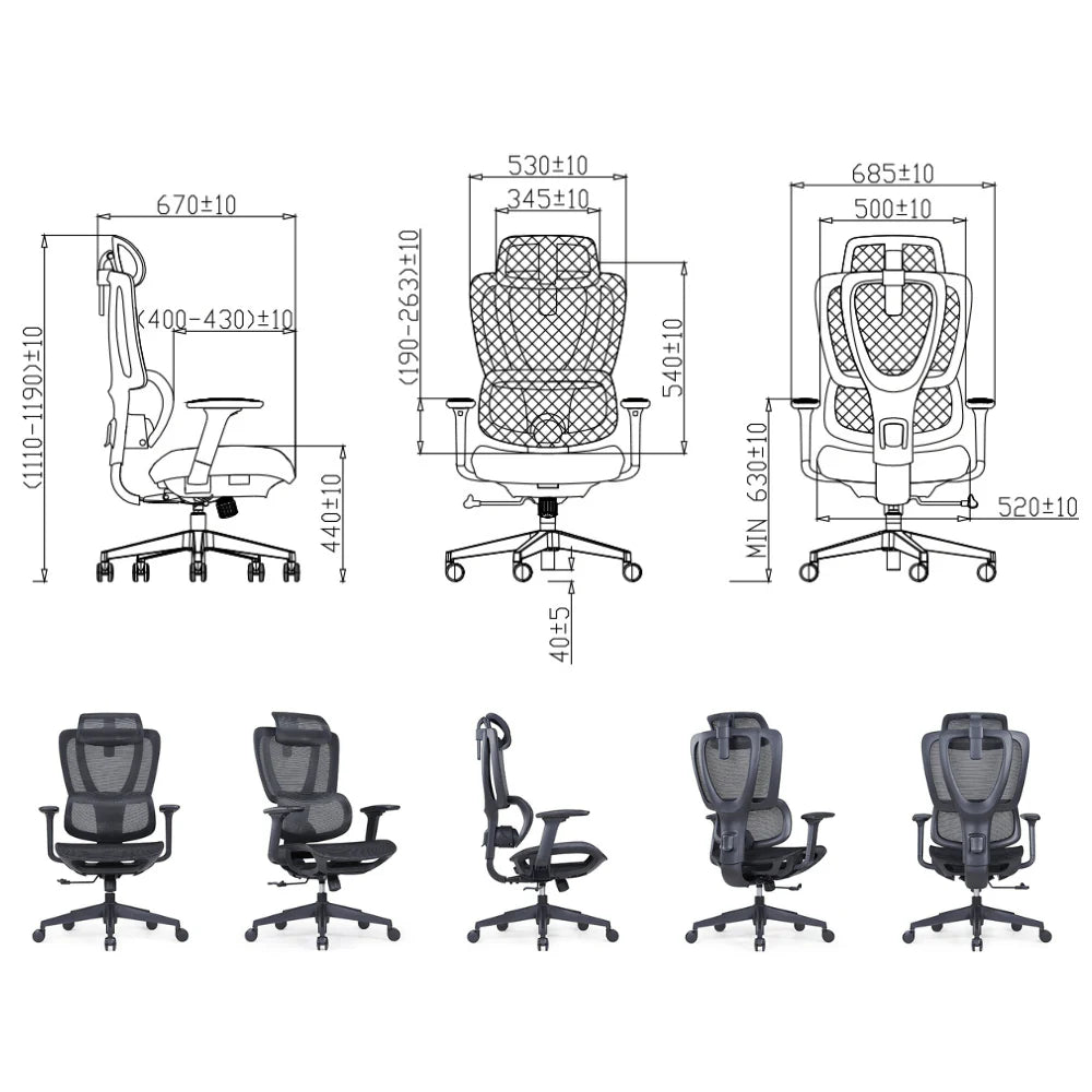 KH-571A Casta Breathable Mesh Ergonomic Office Chair