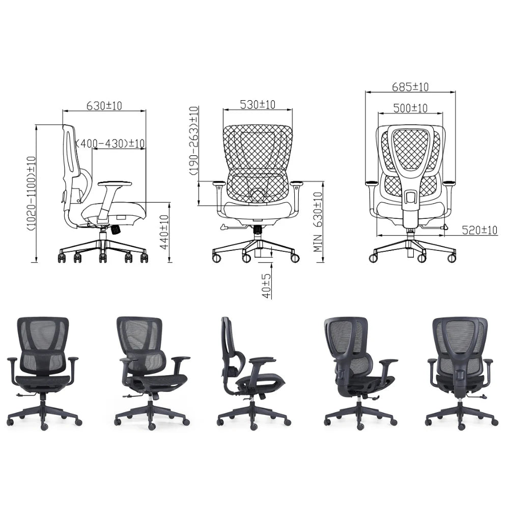 KH571-L Casta Breathable Ergonomic Office Chair Computer Chair