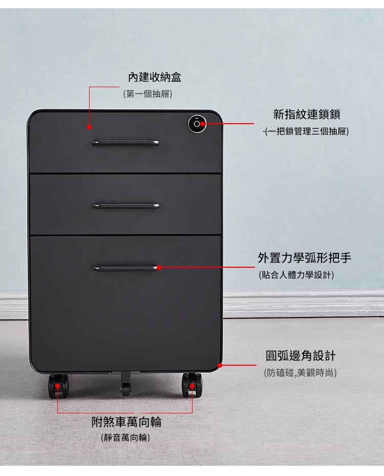 KM-BBF004 三層鋼製鎖櫃|附手抽設計