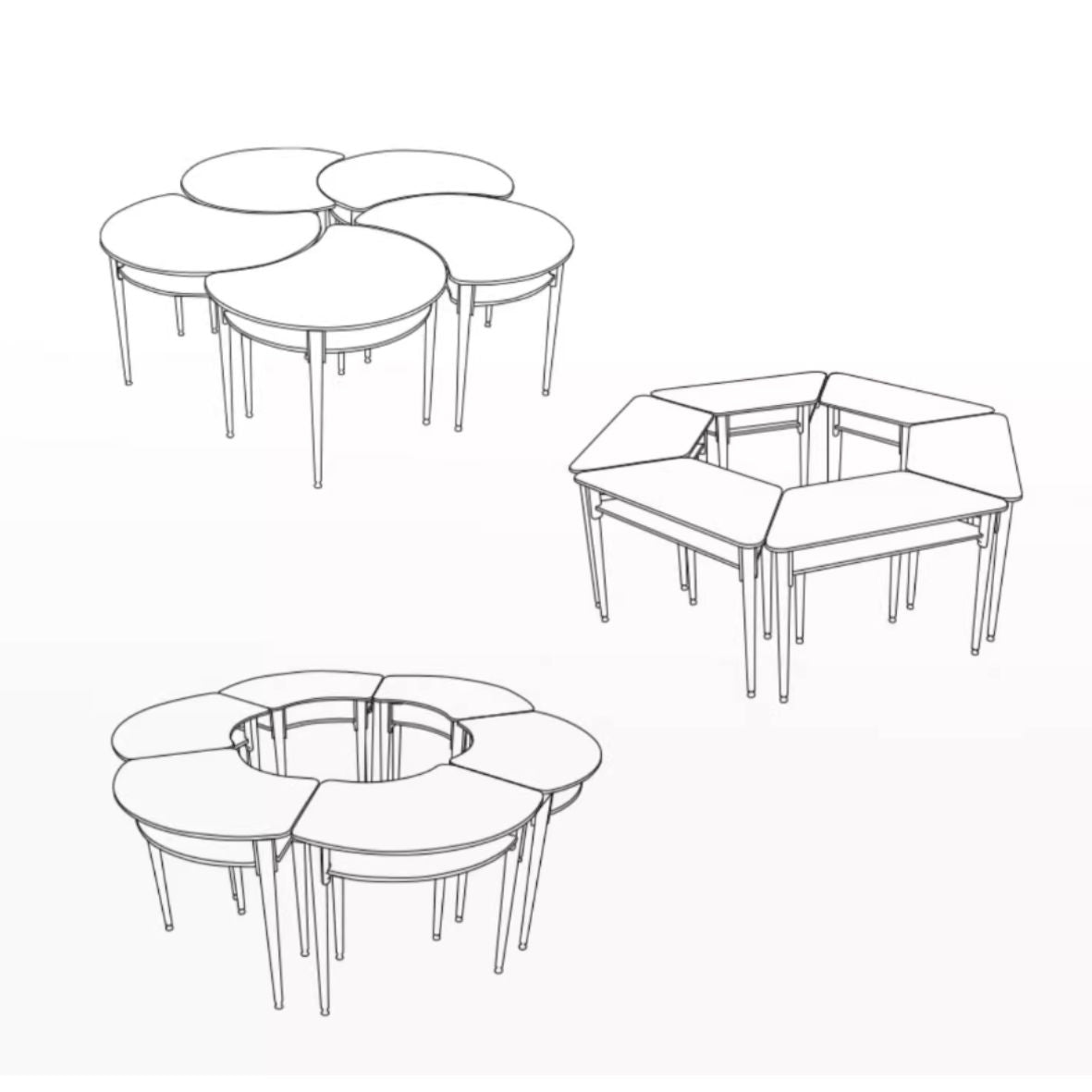 KAD 57 Acqua two-tiered modular table