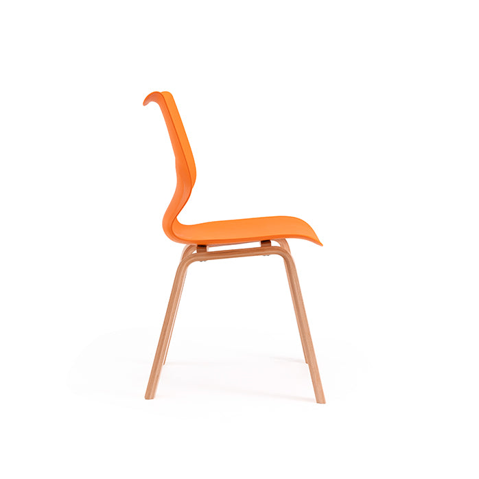 KQT201D Tower Wooden Leg Plastic Chair