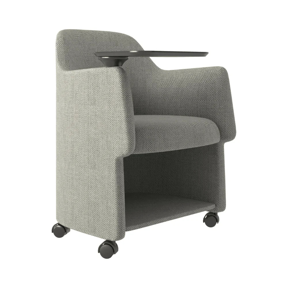 KEM027D-WP MITO 商務培訓椅|布藝手寫板儲物會議椅