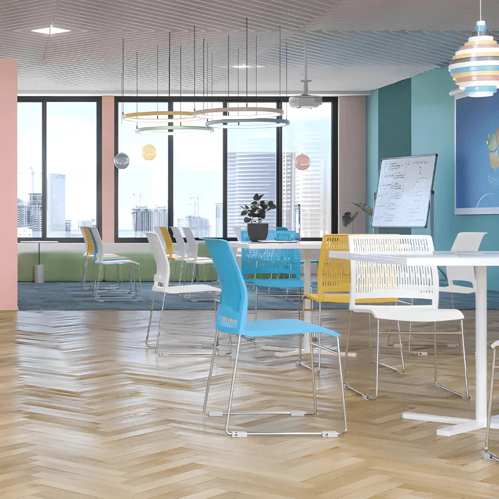 KEM077 Aria 可疊放弓形腳架塑膠培訓椅 會議椅