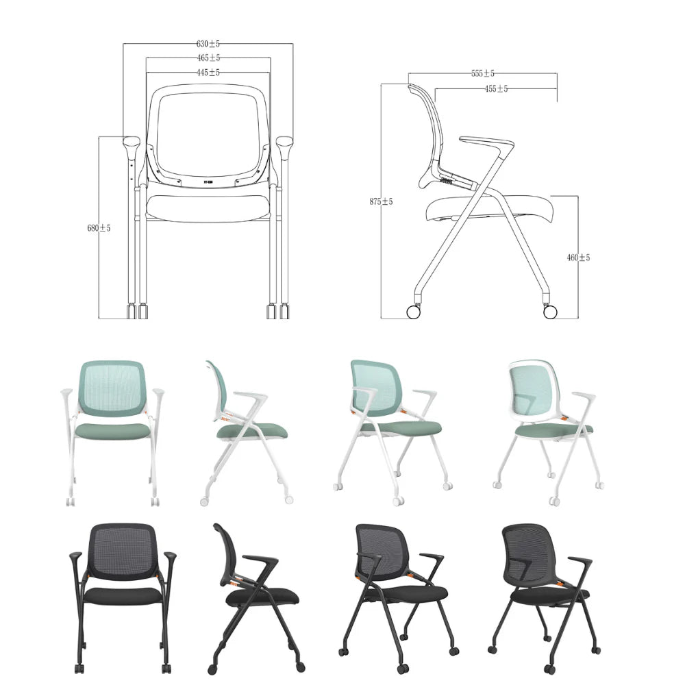 KEM039A Legg 3D站立旋轉白架培訓疊椅