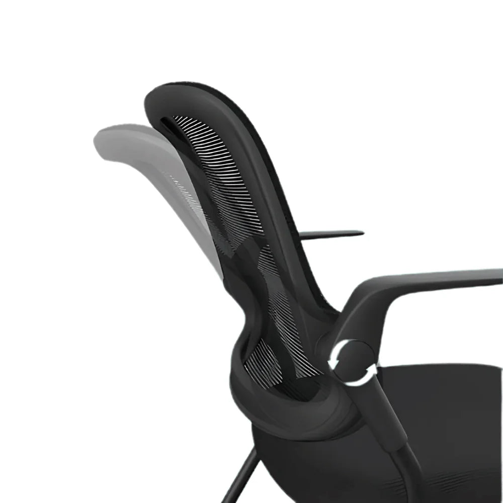 KEM041-WP Veloce 後翻扶手會議椅連寫字板可疊放培訓椅