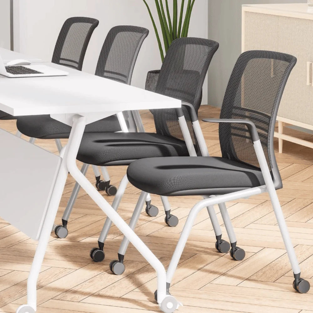 KEM042 Mero 可疊放培訓椅|網布靠背會議椅連寫字板