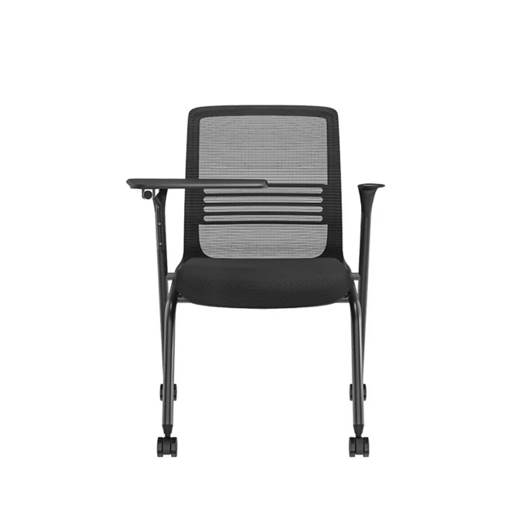 KEM042-WP Mero 可疊放培訓椅|網布靠背會議椅連寫字板