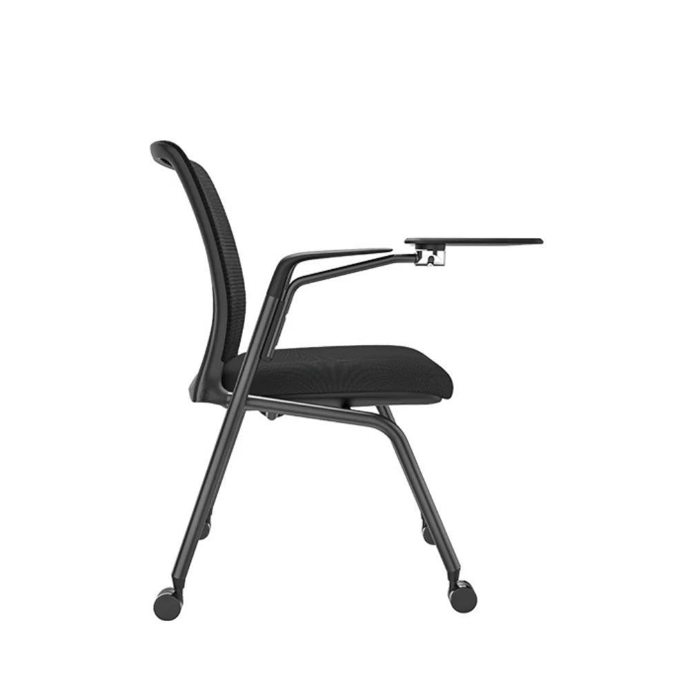 KEM042-WP Mero 可疊放培訓椅|網布靠背會議椅連寫字板