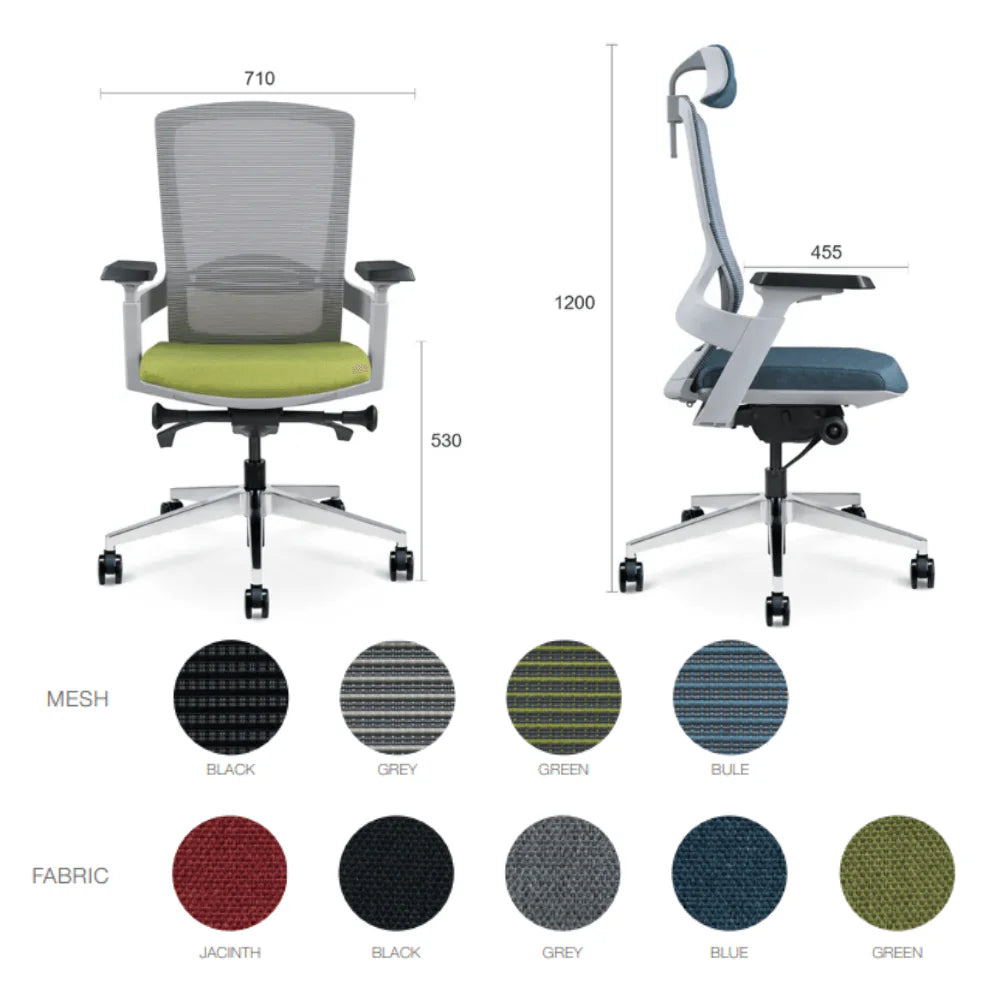 GT010-L MAMBA mid-back breathable mesh staff seat Visitor chair | Ergonomic Office Chair