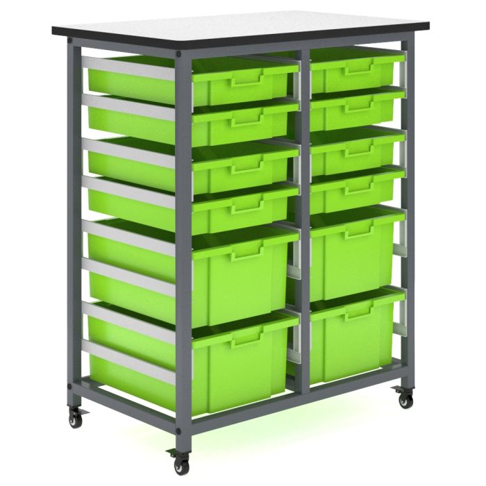 TY001 Carre Double-layer Mobile Teaching Supply Cabinet|Teaching Supply Trolley