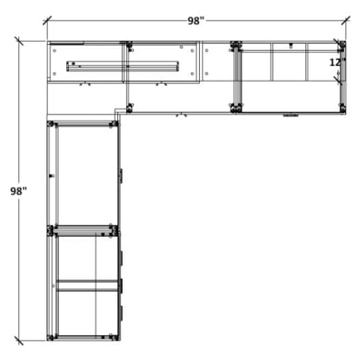 KP07 Class L形櫃檯儲物櫃