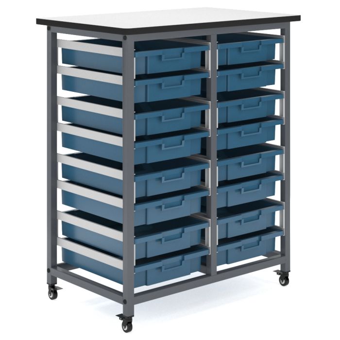 TY001 Carre Double-layer Mobile Teaching Supply Cabinet|Teaching Supply Trolley