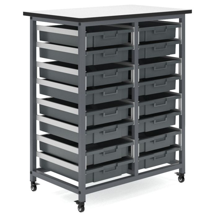 TY001 Carre Double-layer Mobile Teaching Supply Cabinet|Teaching Supply Trolley