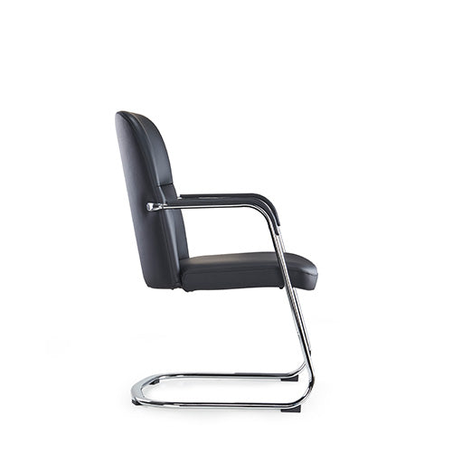 KH538-N Fregio Ergonomic Leather Chair with Arched Electroplated Legs
