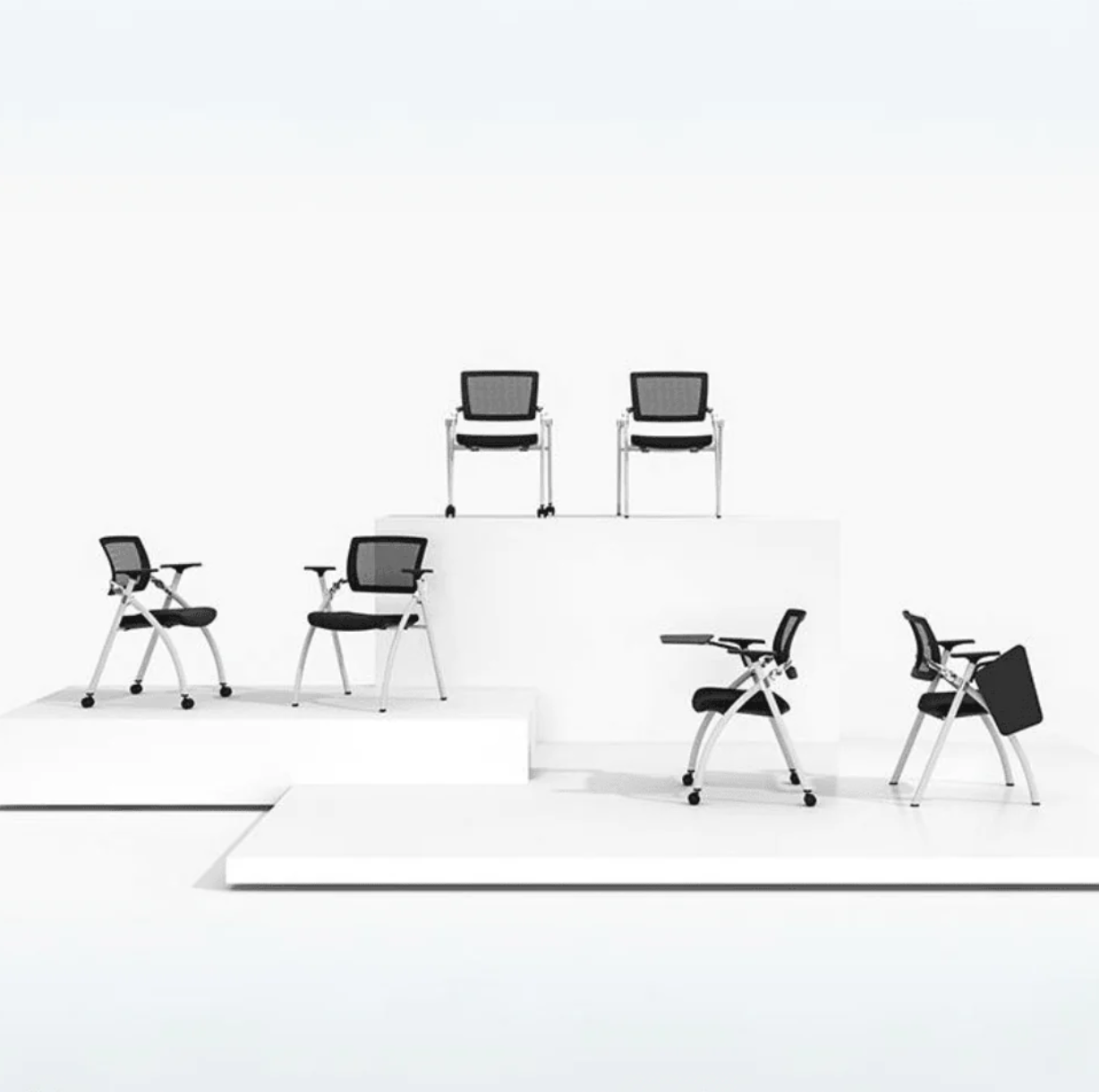 KEM046A Logica 可疊放滑輪培訓椅