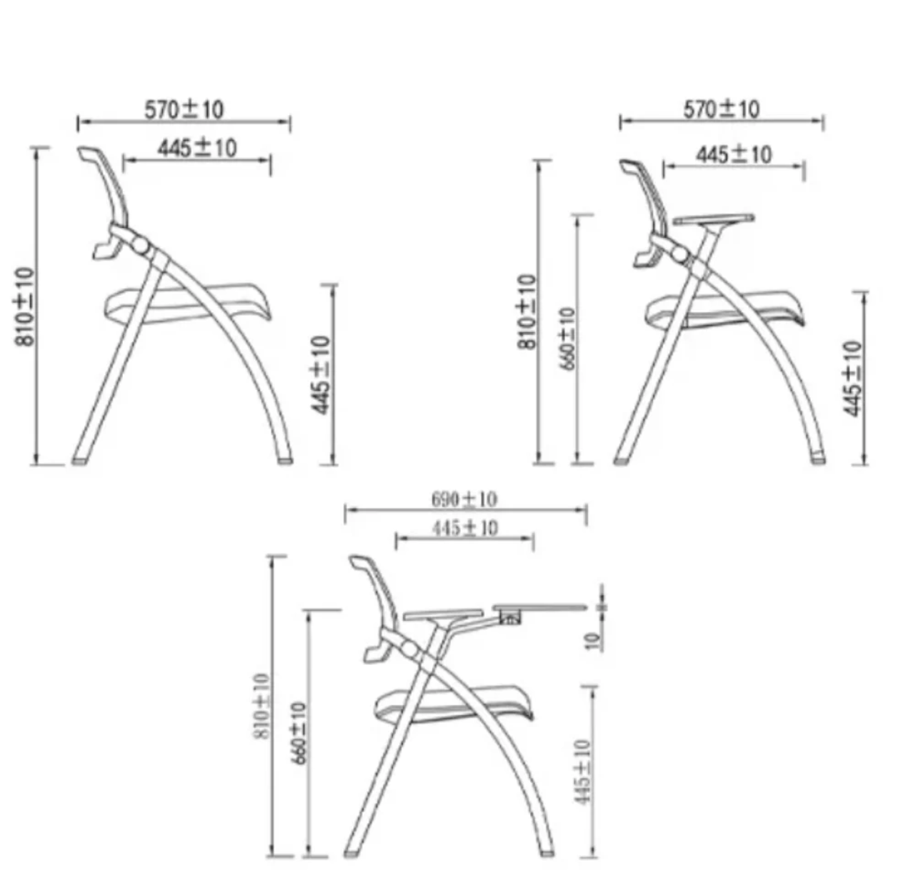 KEM046A Logica 可疊放滑輪培訓椅