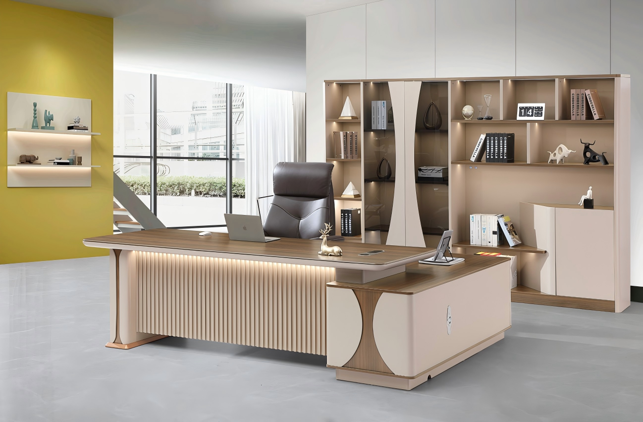 KA27 時尚木質大班桌連儲物側櫃