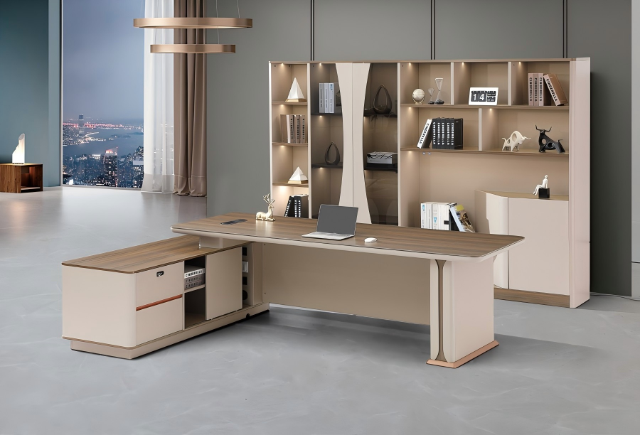 KA27 時尚木質大班桌連儲物側櫃