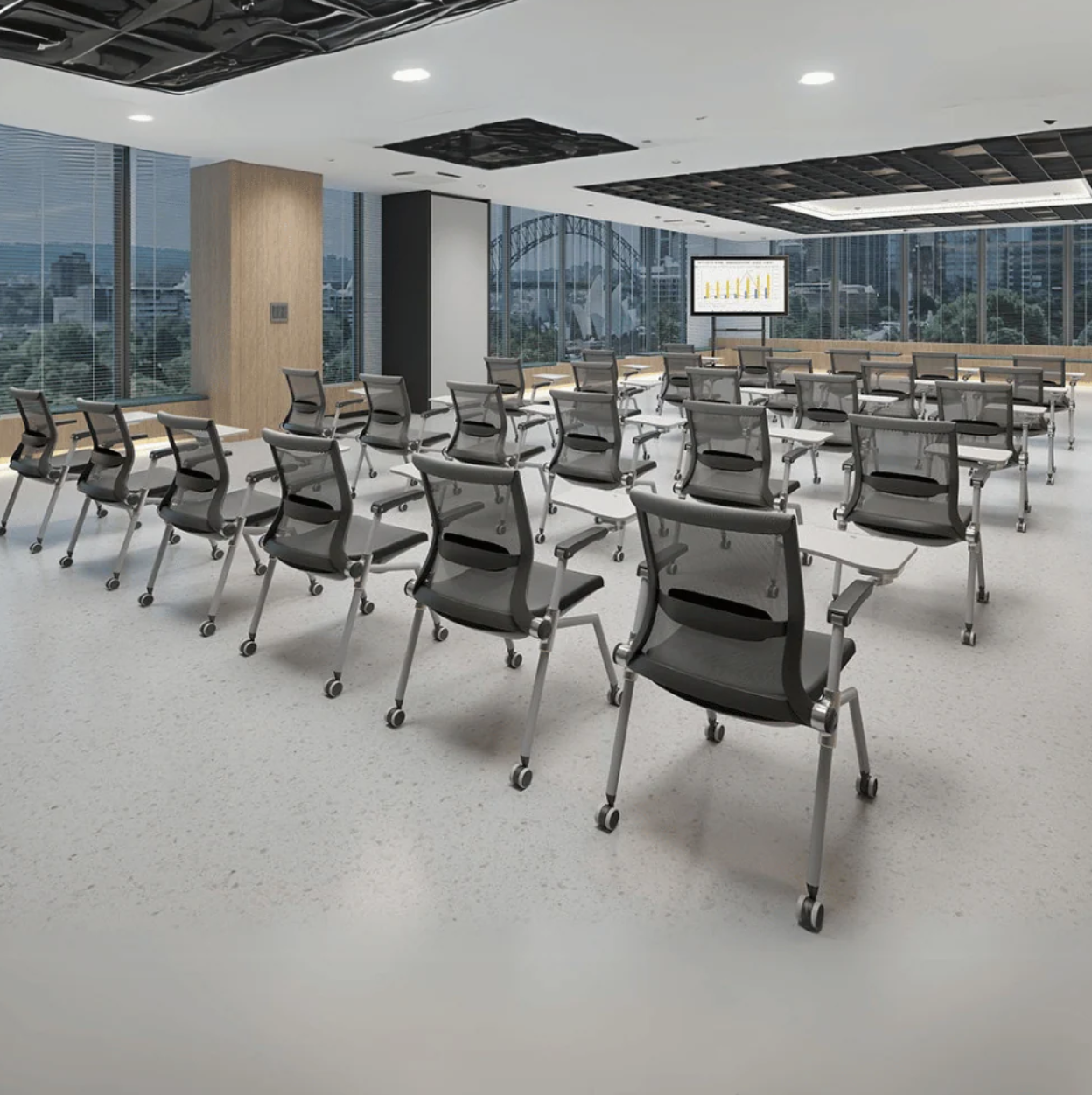 KH-002 VESNO Stackable Advanced Ergonomic Pulley Training Chair with Writing Board