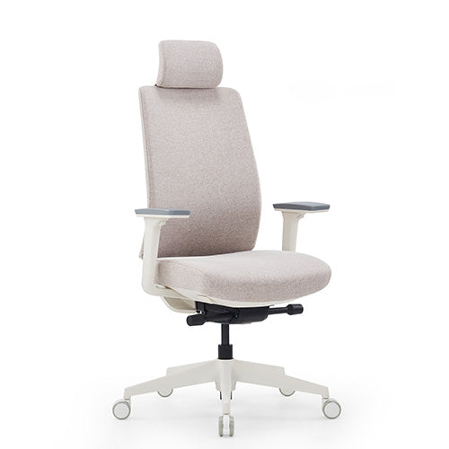 KH055-W Cora 高背辦公椅 3D扶手+白色椅腳