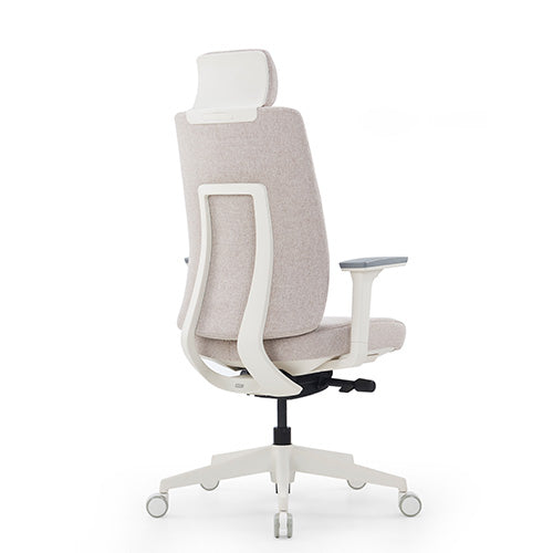 KH-K55B Cora High Back Office Chair with 3D Armrests and White Legs