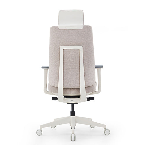 KH-K55B Cora High Back Office Chair with 3D Armrests and White Legs