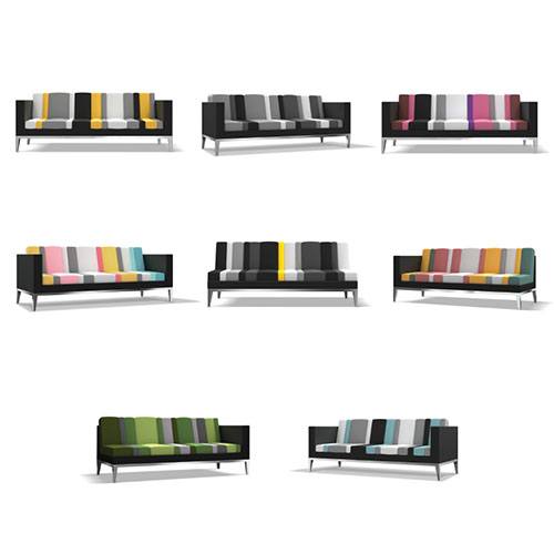 ST106 Divano Striped Multi-Color Sofa