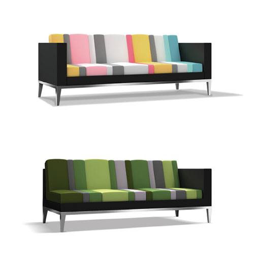 ST106 Divano Striped Multi-Color Sofa