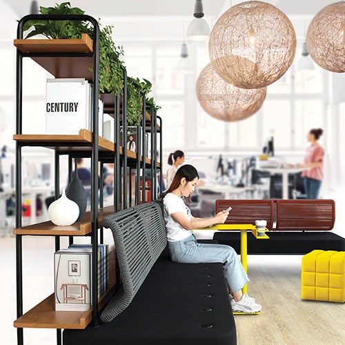 KH236 Striped Partition Bookshelf + Screen