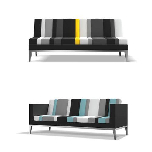ST106 Divano Striped Multi-Color Sofa