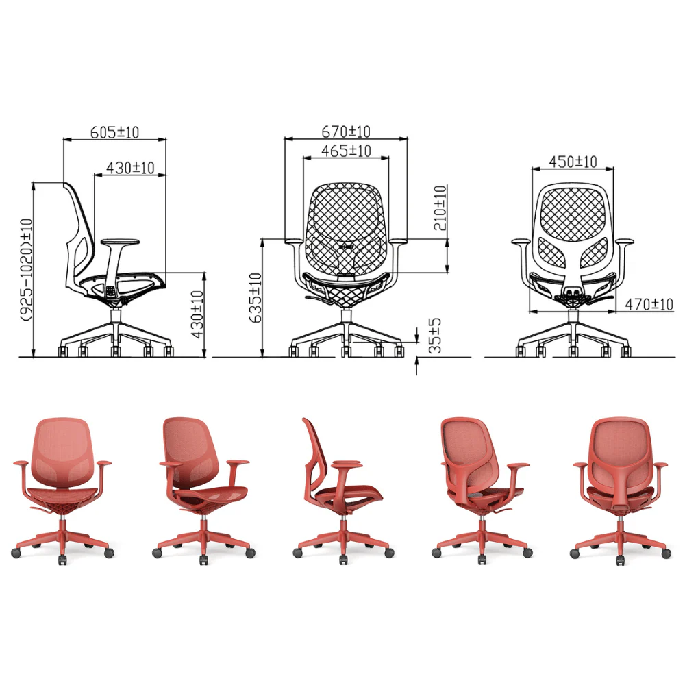 KH003L Olen Mid-Back Full Mesh Office Computer Chair