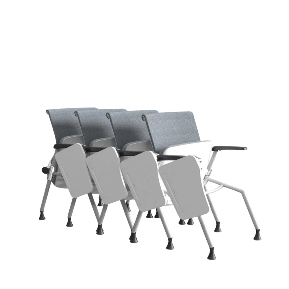 KH520L Aero Stackable Training Chair with Wheels and Writing Board