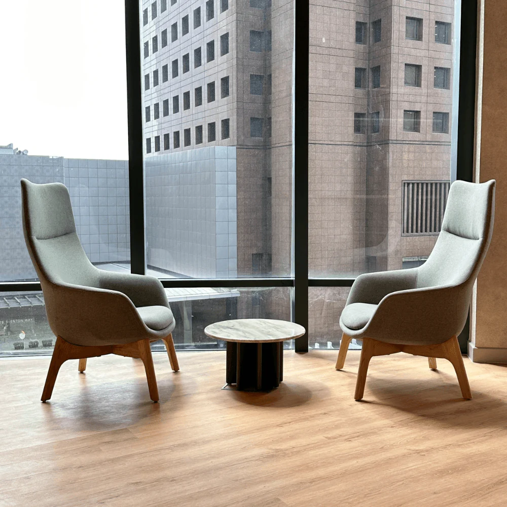KST055 Futon High Back Fabric Lounge Armchair