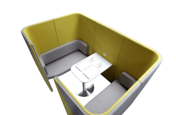 ST146 Netto Office Fabric Acoustic Screen High-Back Discussion Sofa